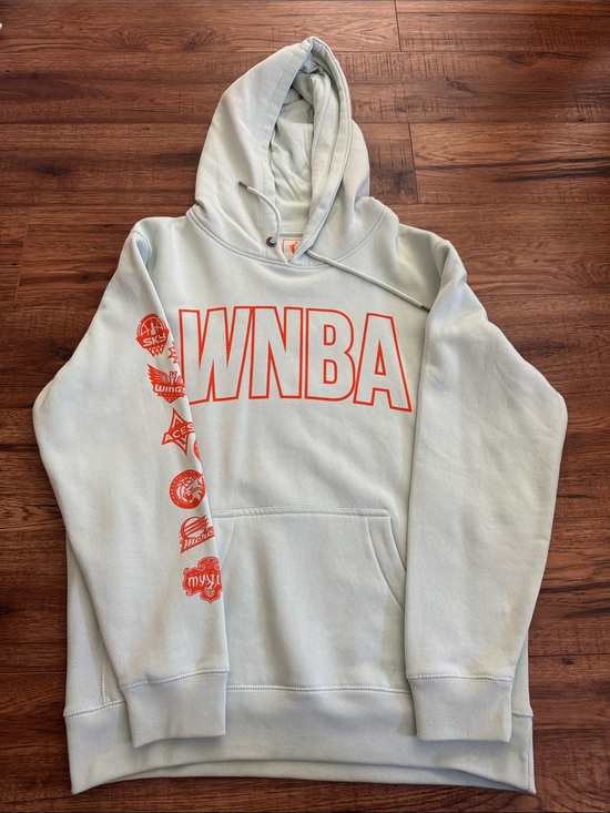 Playa Society Other - Adult Playa Society WNBA Logo Pullover Hoodie - Light Blue w/ Orange Print sz: L